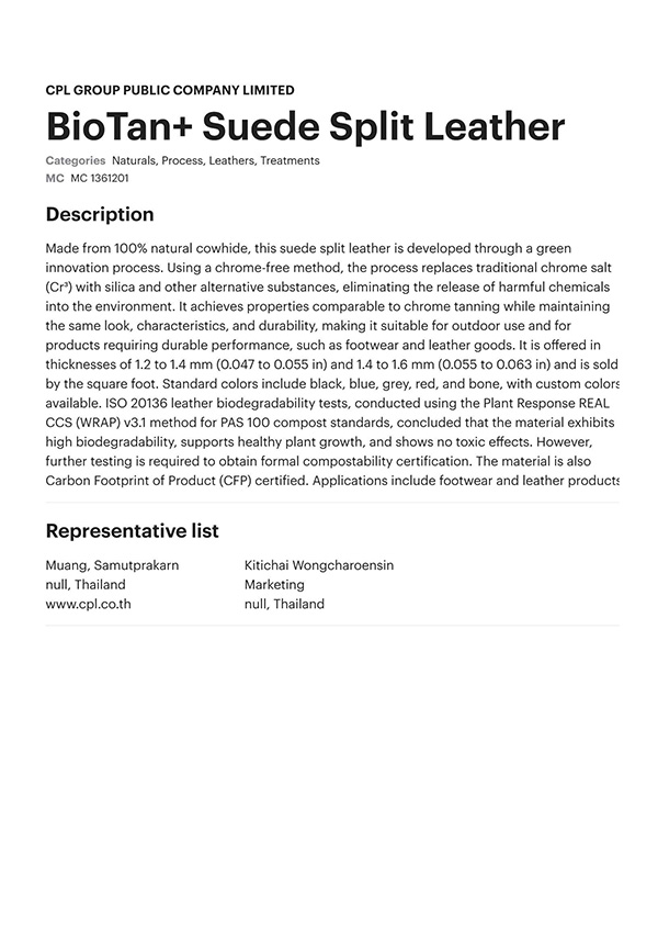 2025 Biotan Suede Split Leather Page 1